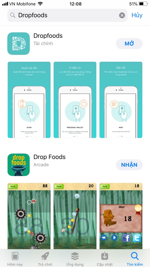 Ứng dụng Dropfoods Ứng dụng Dropfoods